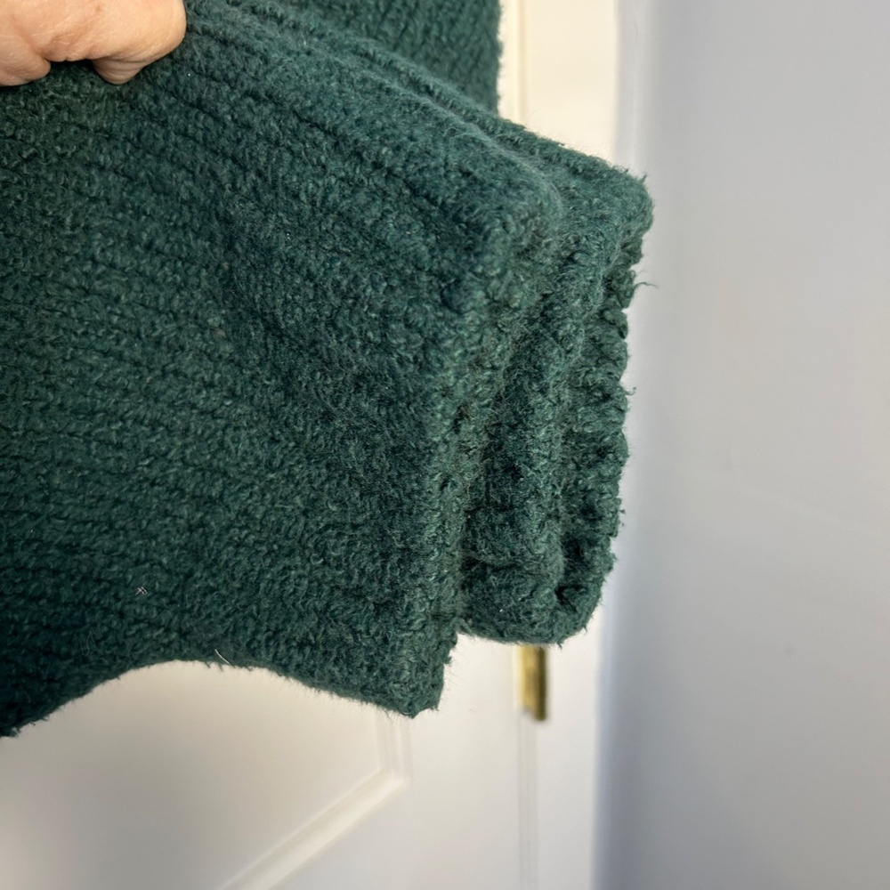 Pilcro Anthropologie chunky cowl neck knit sweater in forest green X-Large Cozy - Picture 4 of 12